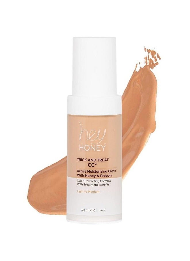 Hey Honey Trick & Treat Cc² Cream Spf 46 ; Tinted Moisturizing Cream With Honey & Bee Propolis ; 1 Step For Natural Coverage & Sun Screen ; Best For Rosacea & Mature Skin ; 1 Oz (Light To Medium)  - Image 2