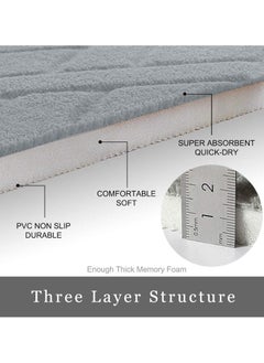 بساط حمام، (2 عبوة) ظهر مانع للانزلاق، 50 × 80 سم، ناعم، عالي الامتصاص، سجادة حمام، سجادة حمام فائقة النعومة من الألياف الدقيقة، مستطيل، سجادة سهلة التنظيف (رمادي) - pzsku/Z64F24E474698DEA5C4F1Z/45/_/1728721506/5a002a61-4855-4dab-a20d-e95996ea4c69