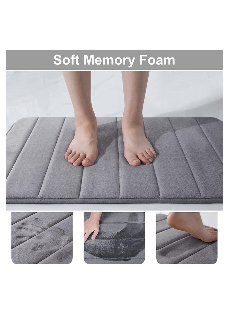 Bath Mat, (2 Pack) Non-Slip Back,50x80 cm Softness, Highly Absorbent, Bathroom Carpet, Super Soft Microfiber Bath Rug, Rectangle, Easy to clean Mat (Grey) - pzsku/Z64F24E474698DEA5C4F1Z/45/_/1728721741/8cc61c4e-22db-4ccf-9a2c-d1acb815c0d7