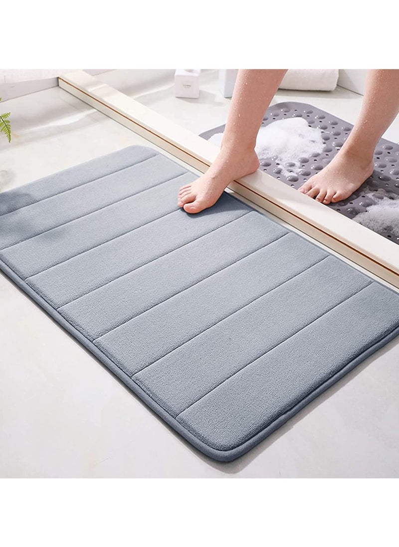 Bath Mat, (2 Pack) Non-Slip Back,50x80 cm Softness, Highly Absorbent, Bathroom Carpet, Super Soft Microfiber Bath Rug, Rectangle, Easy to clean Mat (Grey) - pzsku/Z64F24E474698DEA5C4F1Z/45/_/1728721772/f3ba1ef5-a583-429f-a019-26e9bc0cc6a8