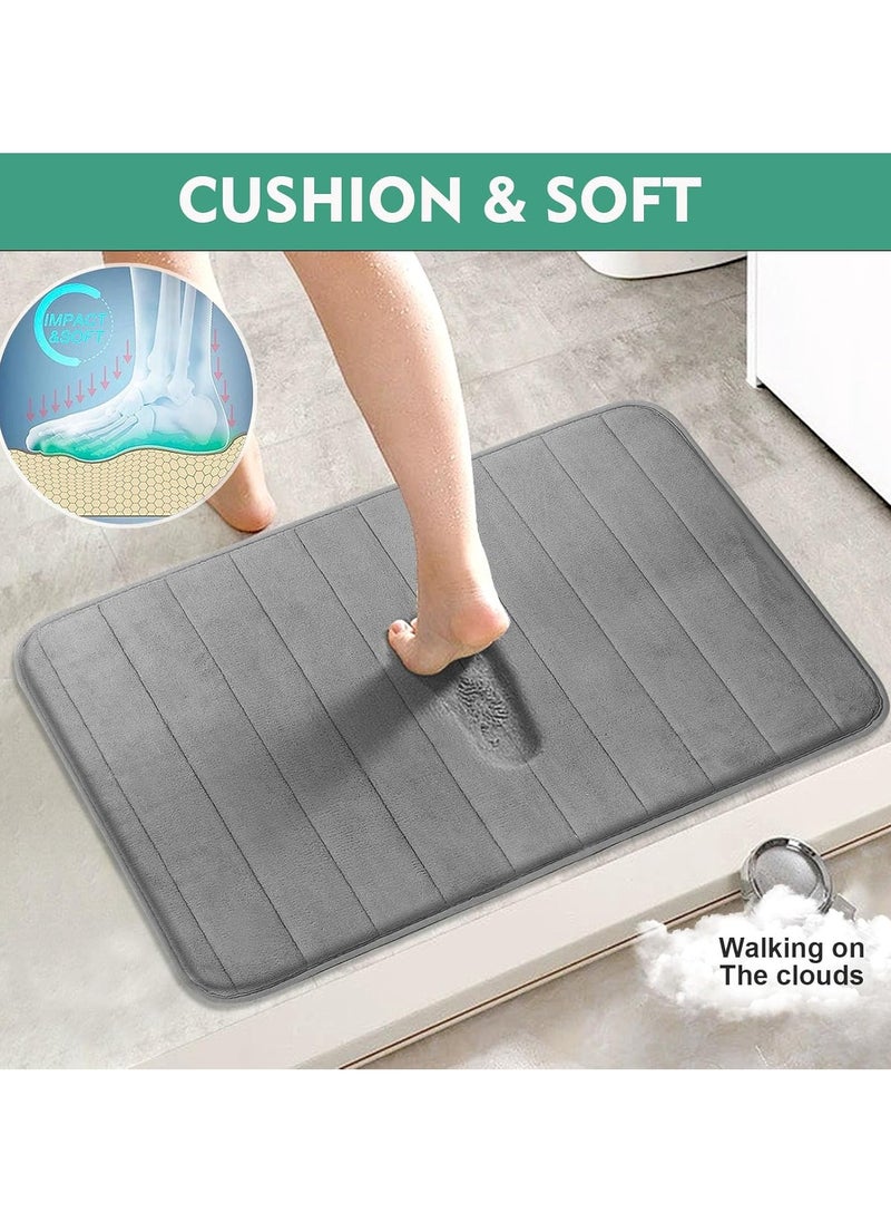 Bath Mat, (2 Pack) Non-Slip Back,50x80 cm Softness, Highly Absorbent, Bathroom Carpet, Super Soft Microfiber Bath Rug, Rectangle, Easy to clean Mat (Grey) - pzsku/Z64F24E474698DEA5C4F1Z/45/_/1728721895/3d560240-417a-44c7-baad-5a839bb3f0d3