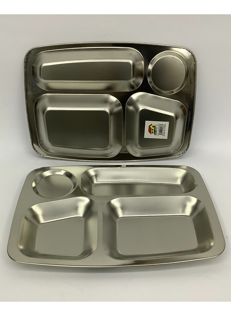 Stainless Steel Partition Tray (Steel Plate) - 29 x 20 cm. - Image 1