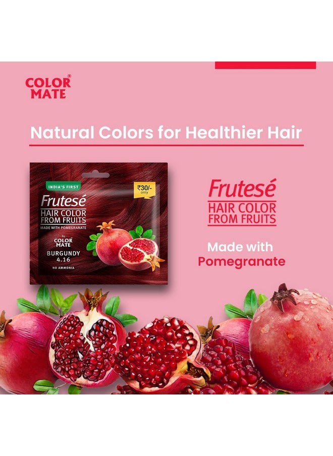 COLOR MATE “Frutesé Hair Color From Fruits (40 Ml/ Sachet) || Fruits - Based Hair Color With Conditioning Formula || No Ammonia || (Burgundy, 8)  - Image 3