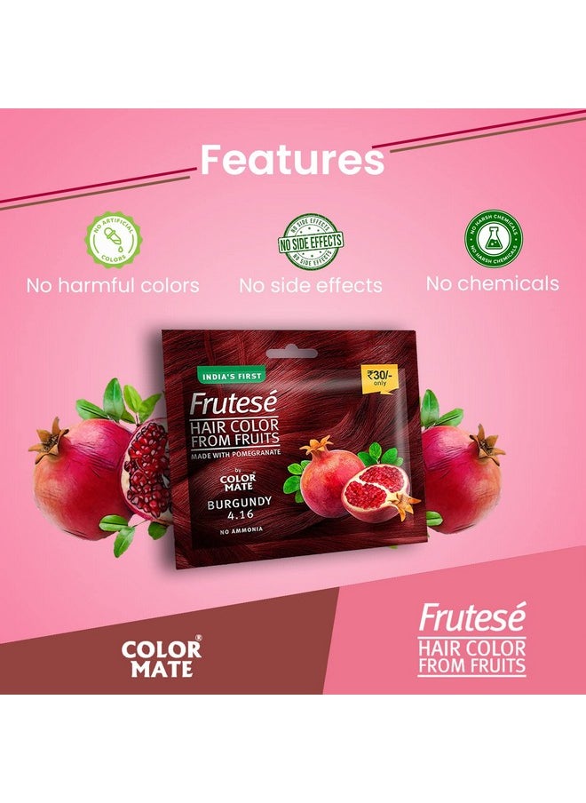 COLOR MATE “Frutesé Hair Color From Fruits (40 Ml/ Sachet) || Fruits - Based Hair Color With Conditioning Formula || No Ammonia || (Burgundy, 8)  - Image 4