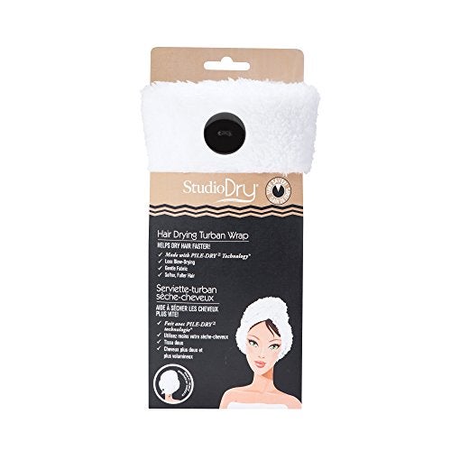 upper canada soap Studio Dry Ultra Absorbent Turban Hair Towel Wrap, White - Image 3