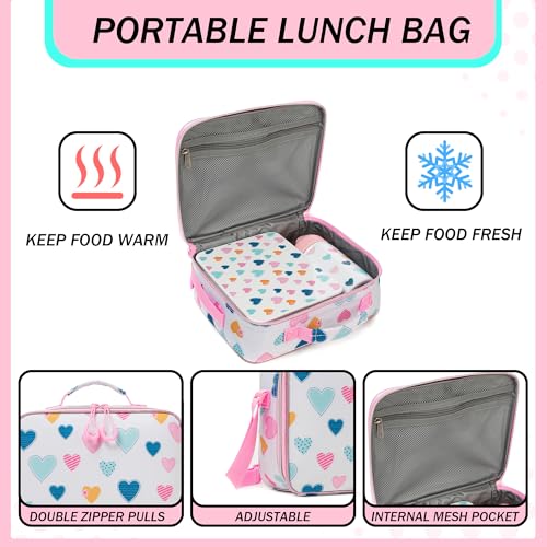 Oruiji Kids Bento Lunch Box with 6 Compartments Girls Lunch Box with Lunch Bag,Stainless Steel Water Bottle,Ice Pack & Utensils Set,Birthday Gifts for Ages 3-12 Back to School Toddler Girls - Image 3