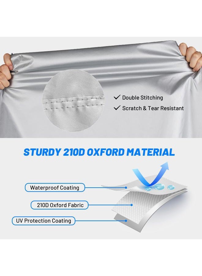 Favoto Bike Cover Waterproof Outdoor - Bicycle Cover Thicken Oxford 29 Inch Windproof Snow Rustproof with Lock Hole Storage Bag for Mountain Road Bike City Bike Beach Cruiser Bike, Silver - Image 2