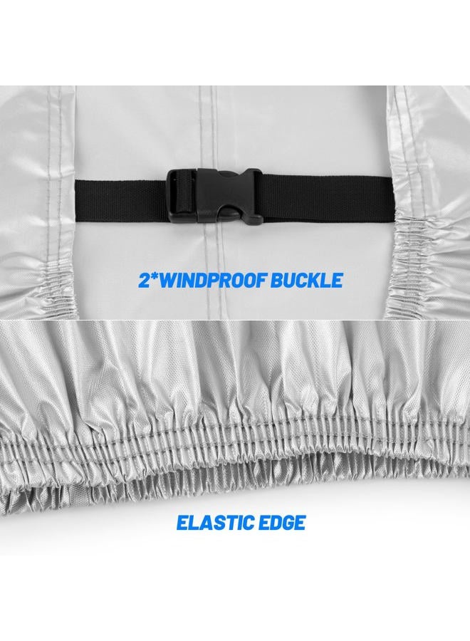 Favoto Bike Cover Waterproof Outdoor - Bicycle Cover Thicken Oxford 29 Inch Windproof Snow Rustproof with Lock Hole Storage Bag for Mountain Road Bike City Bike Beach Cruiser Bike, Silver - Image 4
