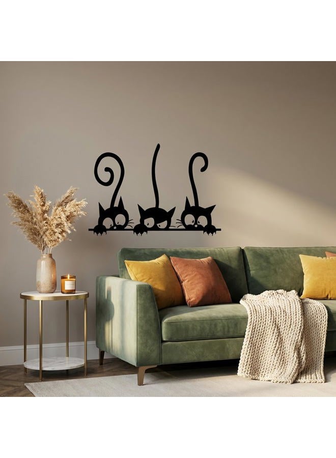 Decaltor Wall PVC Wall Sticker Decal Quote Art Vinyl Cat Pattern 8''×12' Black - Image 5