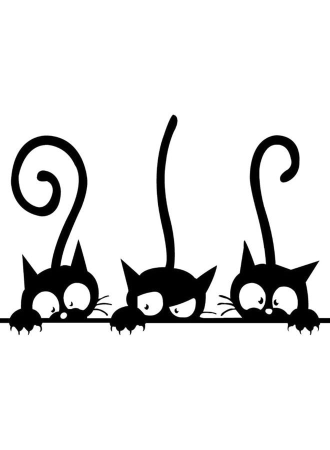 Decaltor Wall PVC Wall Sticker Decal Quote Art Vinyl Cat Pattern 8''×12' Black - Image 1