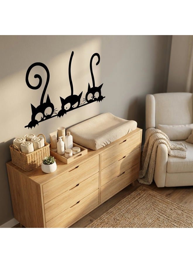 Decaltor Wall PVC Wall Sticker Decal Quote Art Vinyl Cat Pattern 8''×12' Black - Image 2