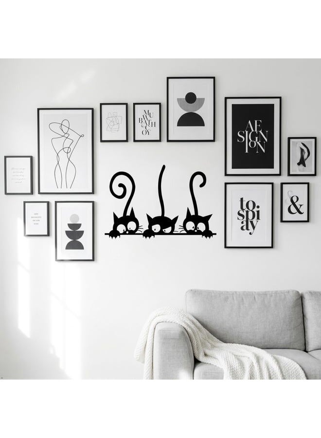 Decaltor Wall PVC Wall Sticker Decal Quote Art Vinyl Cat Pattern 8''×12' Black - Image 3