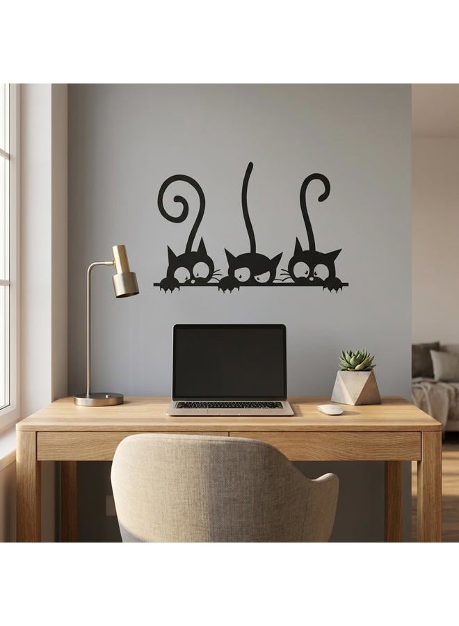 Decaltor Wall PVC Wall Sticker Decal Quote Art Vinyl Cat Pattern 8''×12' Black - Image 4