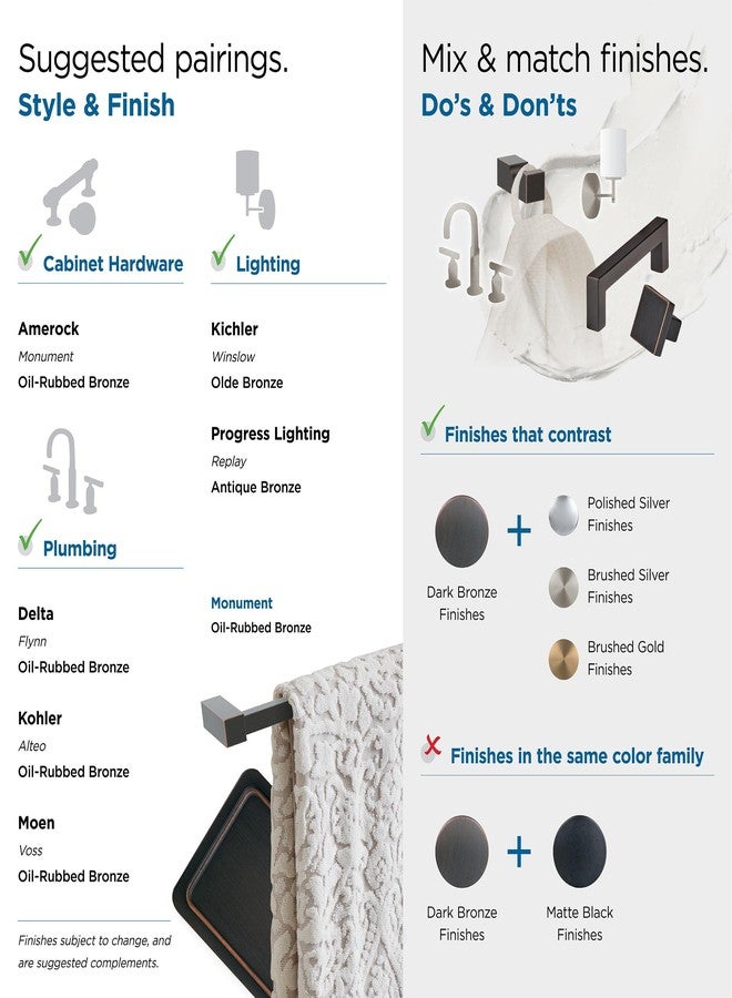 Amerock BH36084ORB | Oil Rubbed Bronze Towel Bar | 24 in (610 mm) Towel Rack | Monument | Bathroom Towel Holder | Bathroom Hardware | Bath Accessories - Image 5