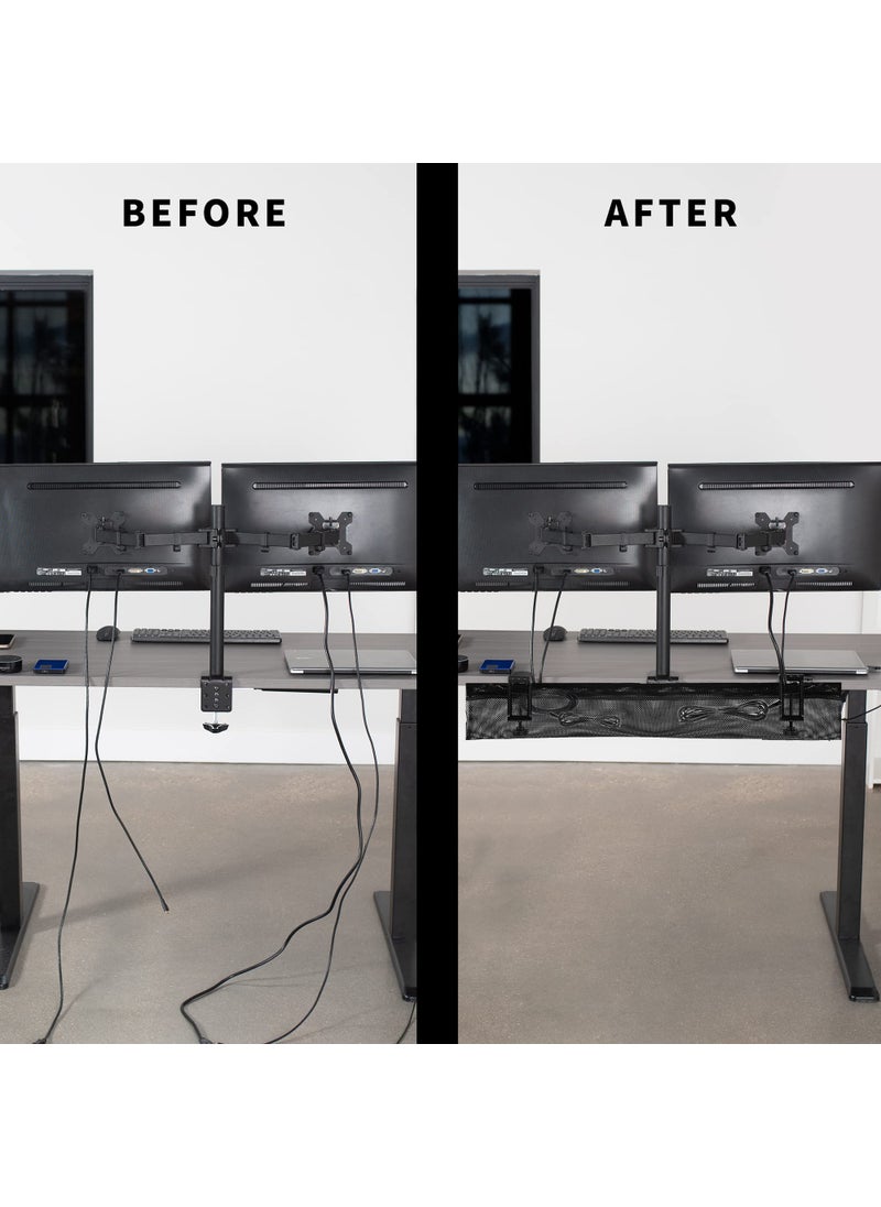 vivo VIVO Mesh 91 cm Clamp-on Under Desk Cable Net, Workstation Wire Organizer, Cable Management for Home and Office, Black, DESK-AC36MH  - Image 5