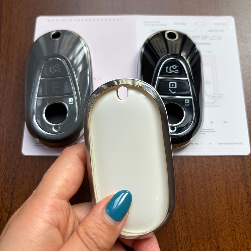Grey TPU Soft Car Key Fob Cover for Mercedes 3 Button Remote Compatible with A C Class GLE GLS - Image 4