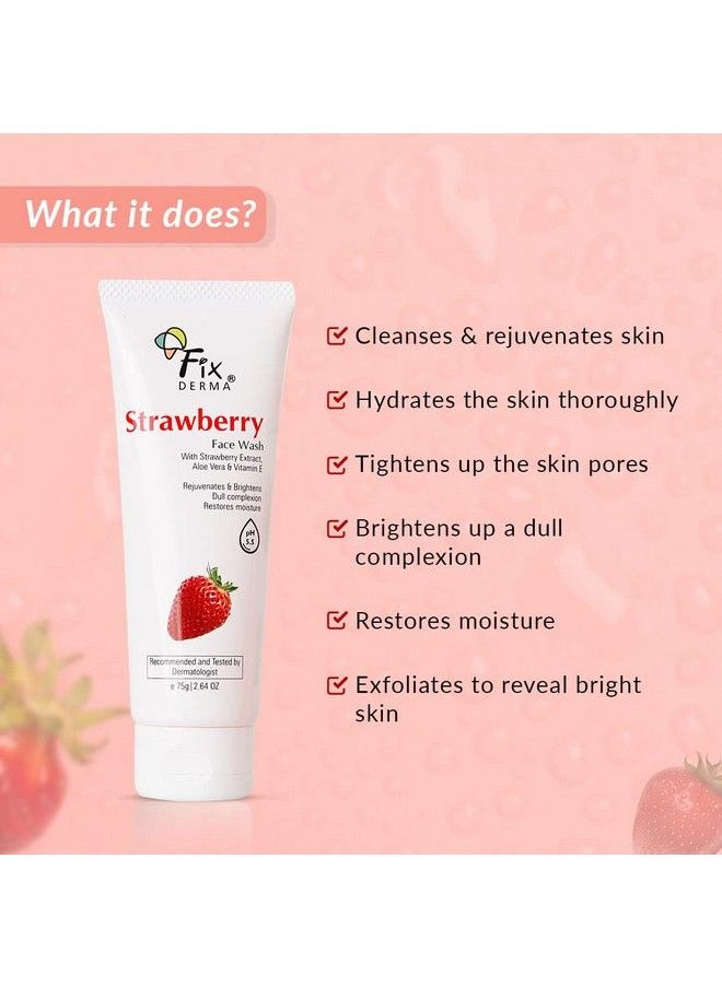 FIXDERMA Strawberry Face Wash With Vitamin E & Strawberry Extract ; Face Wash & Face Cleanser ; Face Wash For Oily Skin (All Type Skin) ; Face Wash For Women & Men 75G  - Image 4