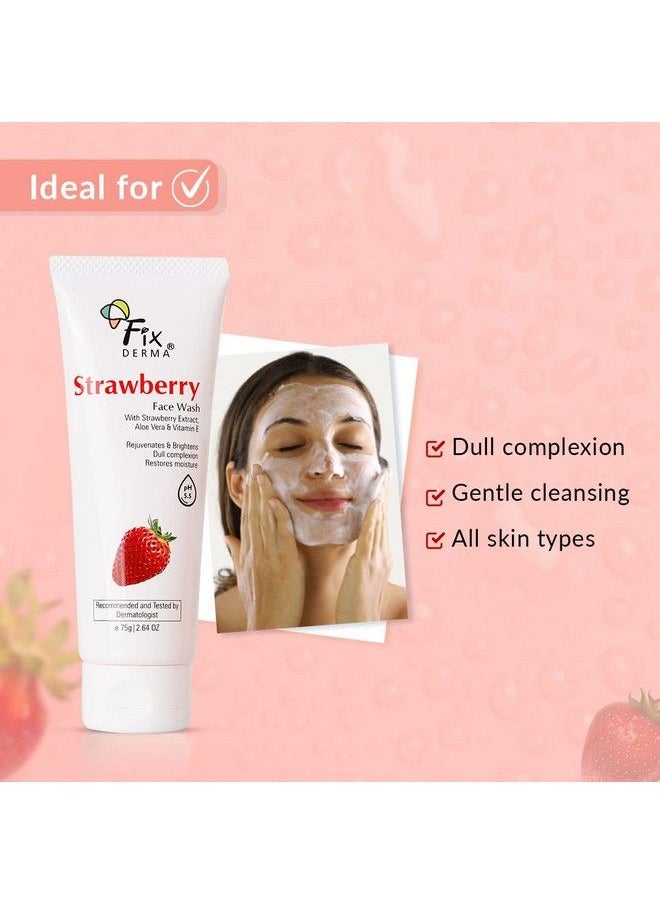 FIXDERMA Strawberry Face Wash With Vitamin E & Strawberry Extract ; Face Wash & Face Cleanser ; Face Wash For Oily Skin (All Type Skin) ; Face Wash For Women & Men 75G  - Image 5