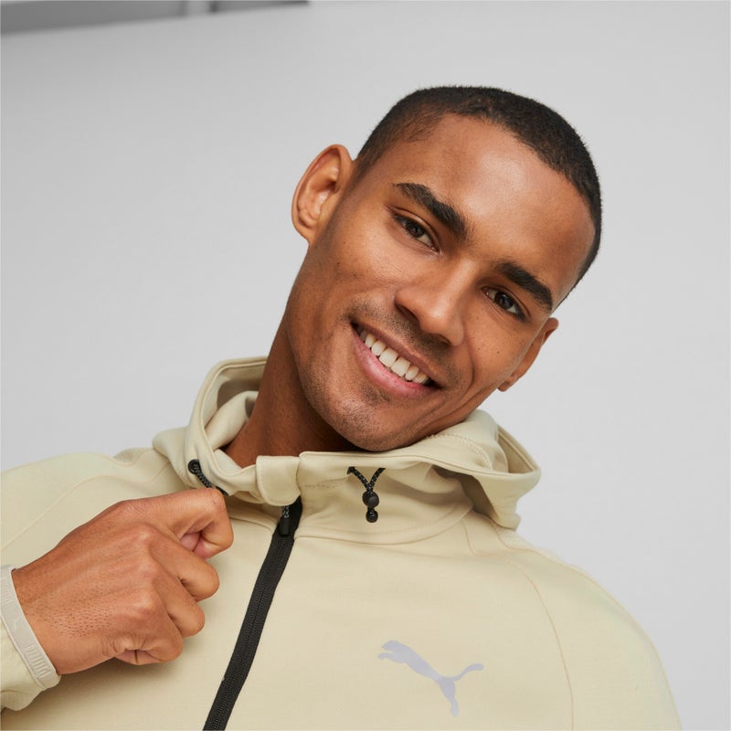 PUMA EVOSTRIPE Mens Beige Full-Zip Hoodie - Image 3