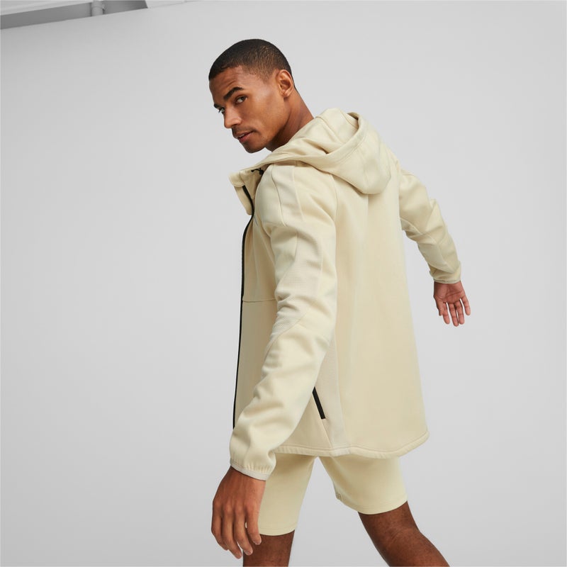 PUMA EVOSTRIPE Mens Beige Full-Zip Hoodie - Image 2