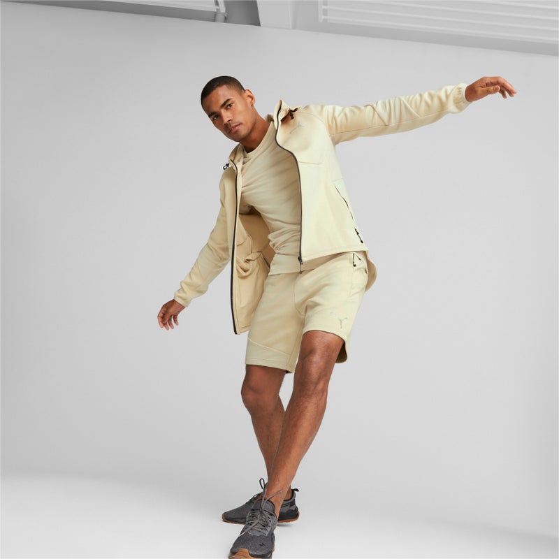 PUMA EVOSTRIPE Mens Beige Full-Zip Hoodie - Image 5