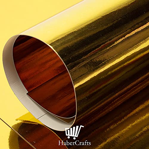 Habercrafts Gold Mirror Card A4 Gold Card Metallic Mirror Board Thick 250gsm Card Shiny Golden Sheets Mirror Foil Activity Craft Cardstock Reflective Shimmer Mirror Finish (Gold - 10 Sheets) - Image 3
