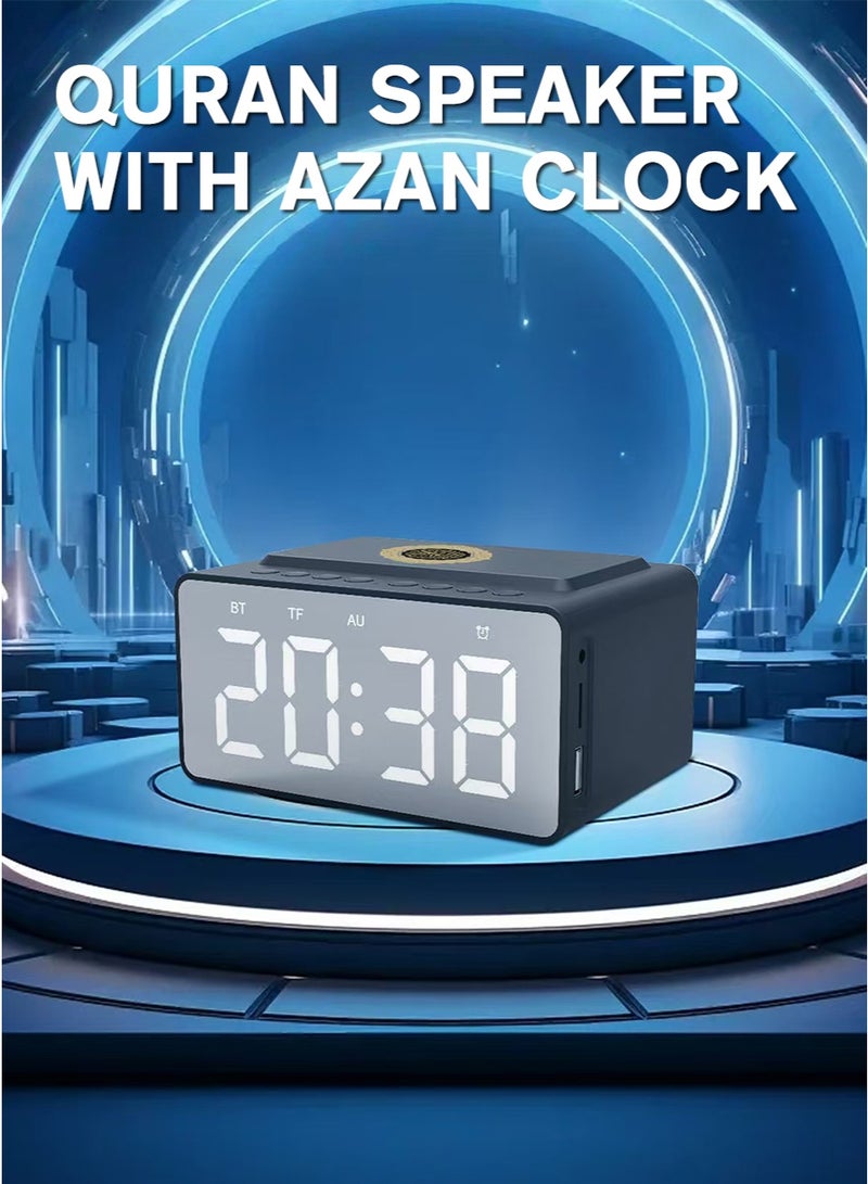 تلواح سماعة قرآن مسلم مع منبه أذان، ساعة منبه إسلامية للطاولة مع تذكير رقمي بأوقات الصلاة، هدية رمضان، ساعة منبه للصلاة - Image 3