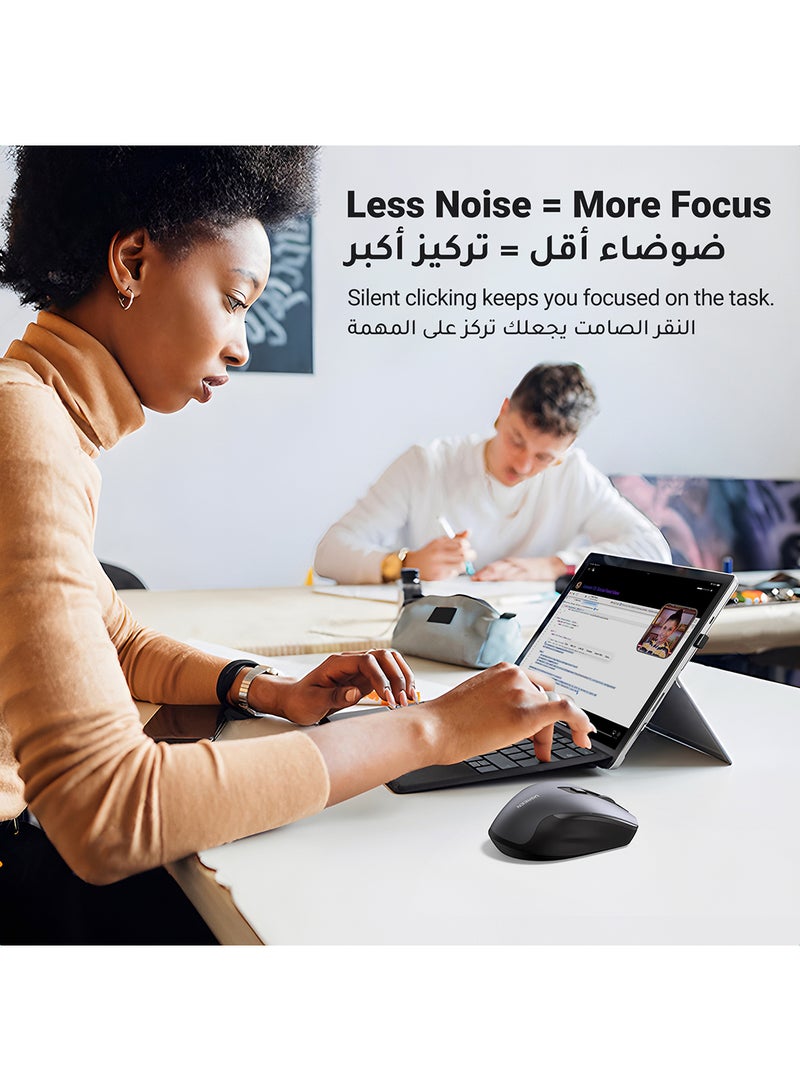 Ugreen Wireless Mouse Ergonomic Mice 2.4G USB Noiseless Portable Mouse for Laptop Tablet 5 DPI Adjustable Ultrafast Scrolling for PC HP Lenovo MacBook ASUS Dell - Image 4