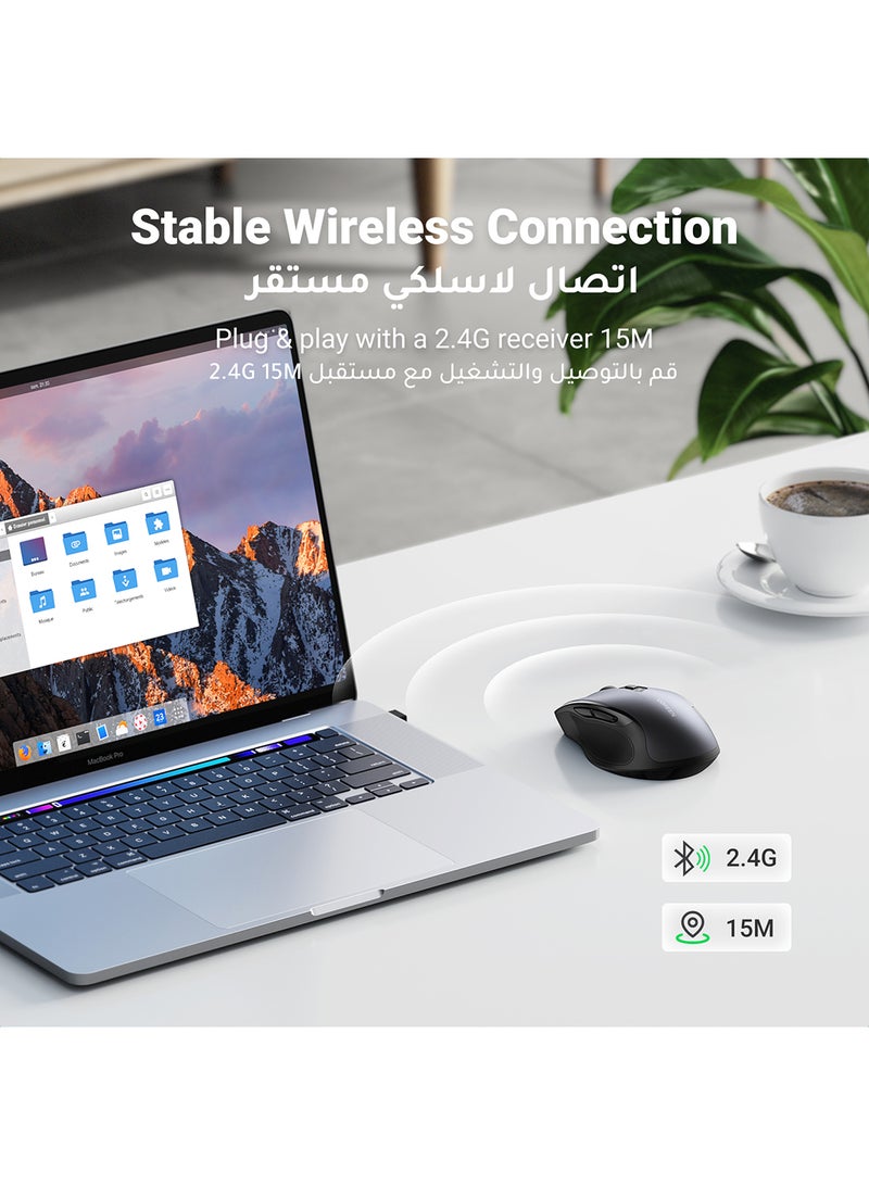 Ugreen Wireless Mouse Ergonomic Mice 2.4G USB Noiseless Portable Mouse for Laptop Tablet 5 DPI Adjustable Ultrafast Scrolling for PC HP Lenovo MacBook ASUS Dell - Image 5