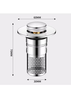 304 Stainless Steel Sink Pop-up Drain PlugSquare net refined copper deodorant core Square net refined copper deodorant core