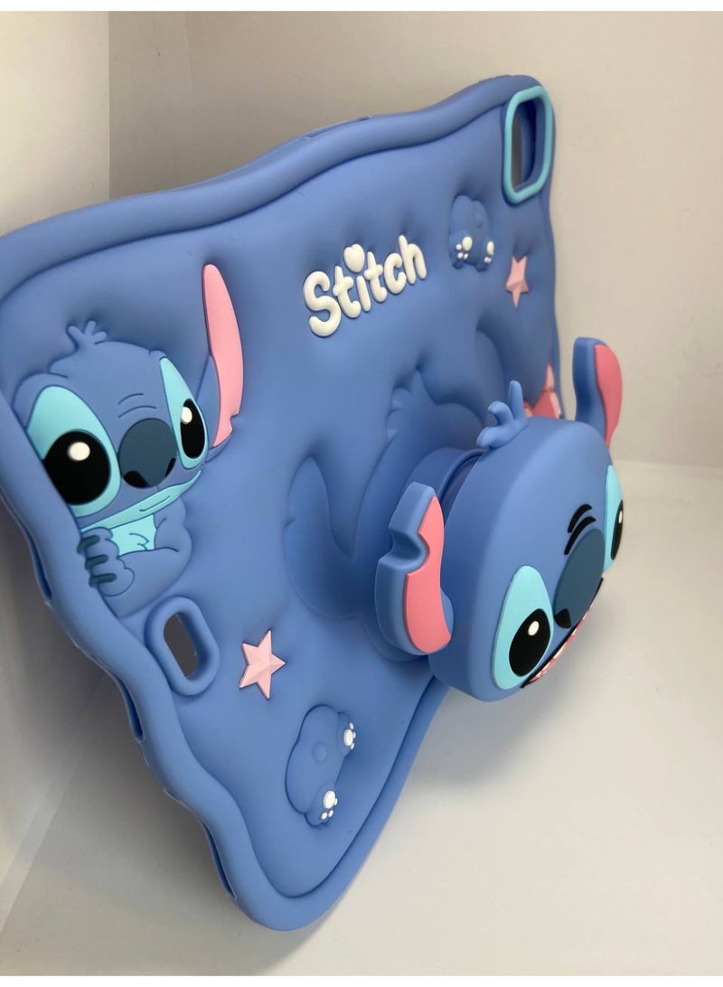 STITCH Cover Cartoon 3D Silicon Handle Stand Cover For iPad10.9\air6-2022-2018-2023\Generation Case10.9 Inch, (With Rope) - Image 4