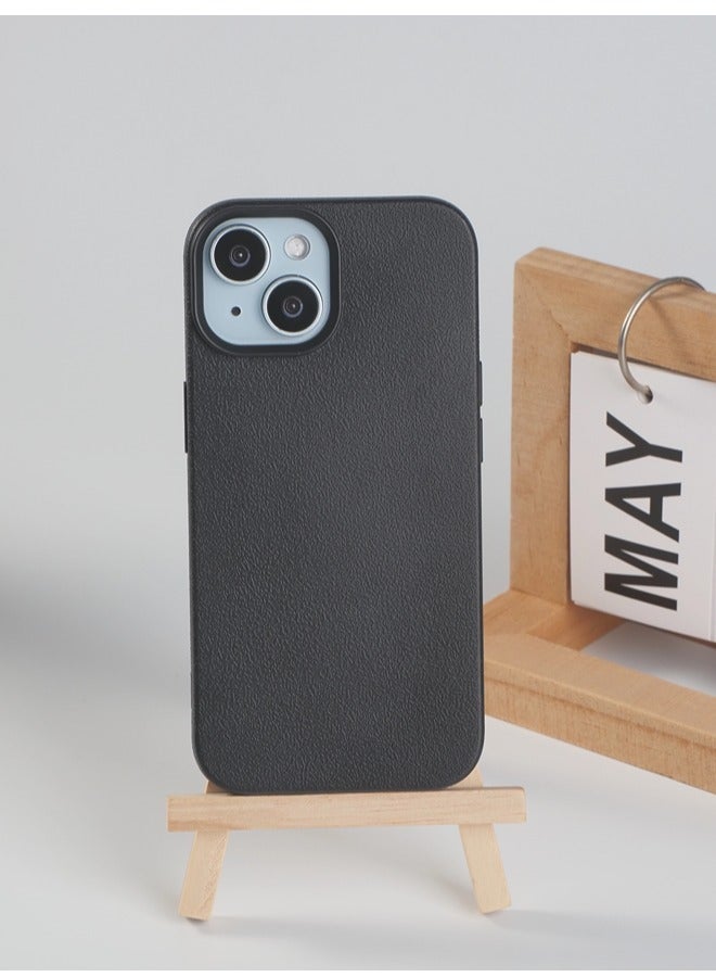 ShebSheb Faux Leather Texture Phone Case Compatible with iPhone 15,Slim TPU Soft Shockproof Protective Case - Image 1
