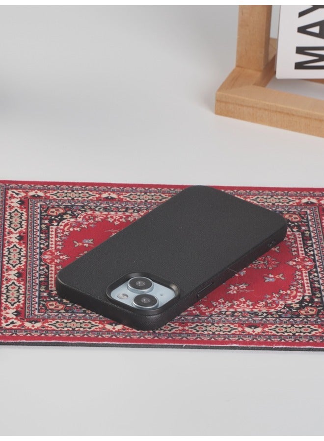 ShebSheb Faux Leather Texture Phone Case Compatible with iPhone 15,Slim TPU Soft Shockproof Protective Case - Image 5