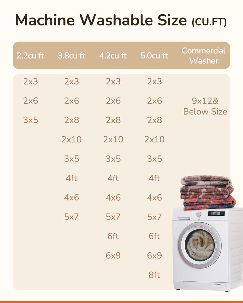 BESTSWEETIE Area Rug 6x9 Rug Machine Washable Non-Slip Low Pile Print Pattern Western Rug for Living Room Bedroom Entryway Tribal Series -Cream/Camel - Image 4