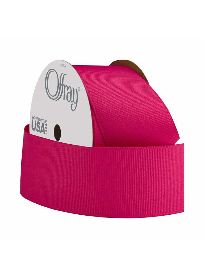 Offray Grosgrain Craft Ribbon, 1 1/2-Inch x 12-Feet, Shocking Pink - Image 2