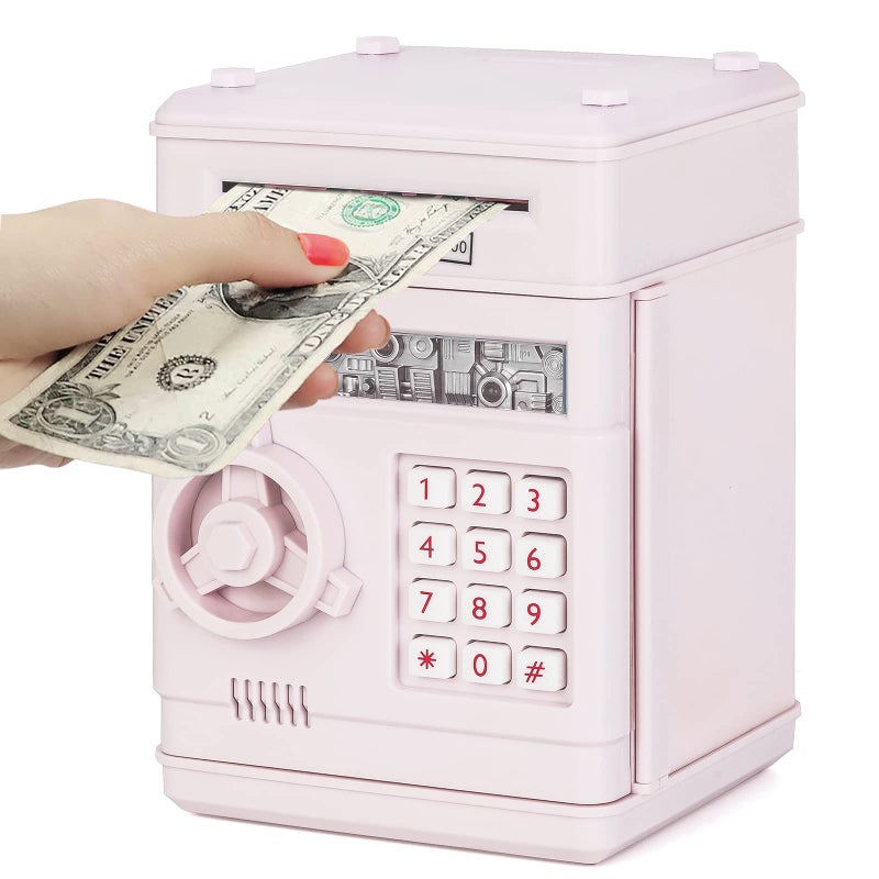Refasy Electronic Piggy Bank Money Safe Password Money Box for Kids Ages 3+, ATM Bank Safe Coin Cash Banks Money Saving Box, Birthday for Boys Girls 3 4 5 6 7 8 9 10 Years Old - Image 1
