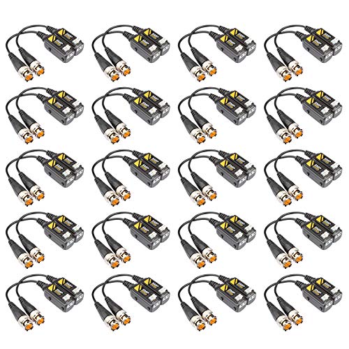 heneng 20 Pairs Video Balun Connectors Passive AHD/TVI/CVI/CVBS Signal Transceivers Max. 8MP Compatible with 720P/960P/1080P/3MP/5MP - Image 1