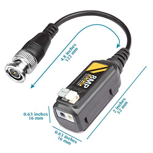 heneng 20 Pairs Video Balun Connectors Passive AHD/TVI/CVI/CVBS Signal Transceivers Max. 8MP Compatible with 720P/960P/1080P/3MP/5MP - Image 4