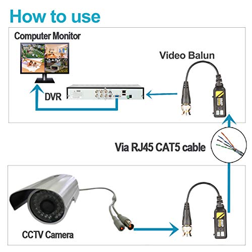 heneng 20 Pairs Video Balun Connectors Passive AHD/TVI/CVI/CVBS Signal Transceivers Max. 8MP Compatible with 720P/960P/1080P/3MP/5MP - Image 3