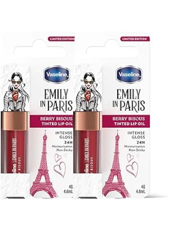 فازلين × إميلي إن باريس زيت الشفاه بيري بيزو ملمع شفاه ملون لشفاه أكثر امتلاءً (بيري بيزو - 2 × 4 غرام) - Image 1