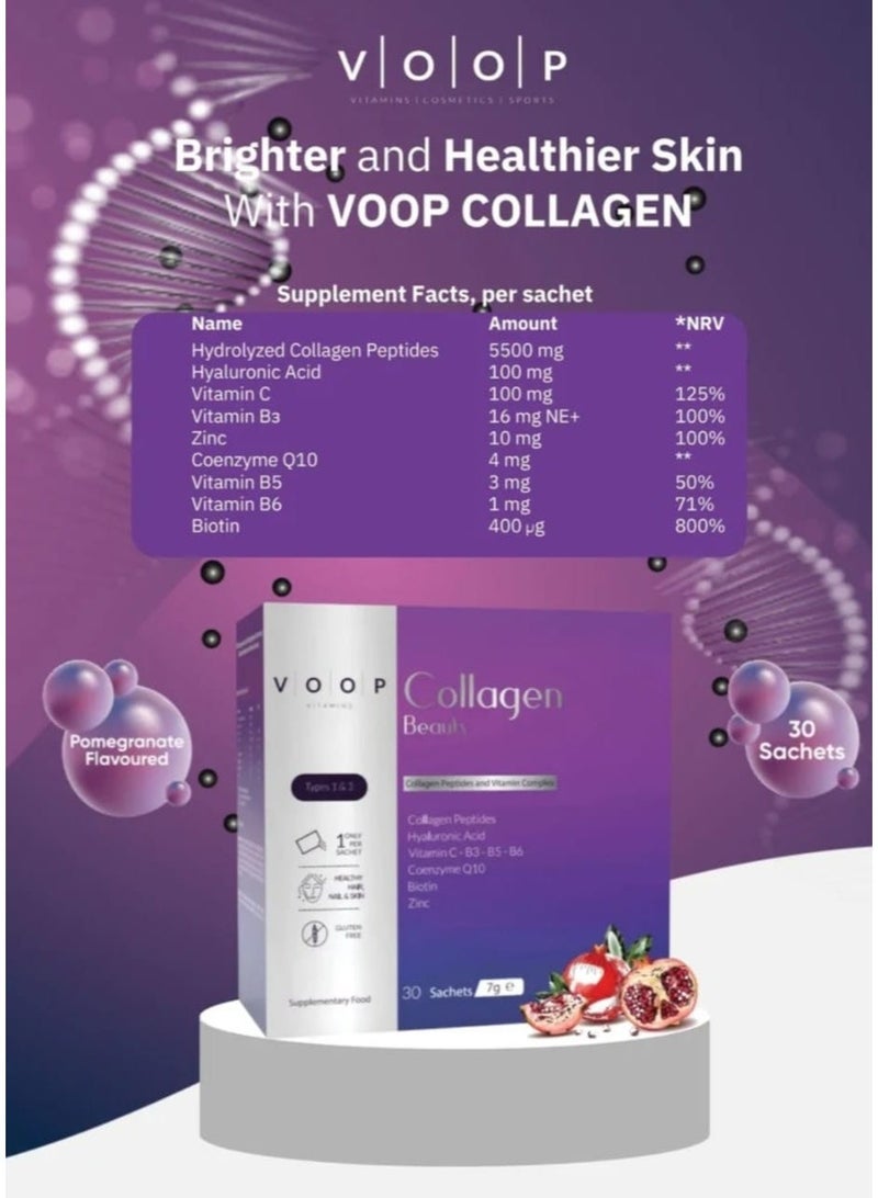 Voop Collagen Beauty 5500 mg, 30 sachets x 7 g - Image 2