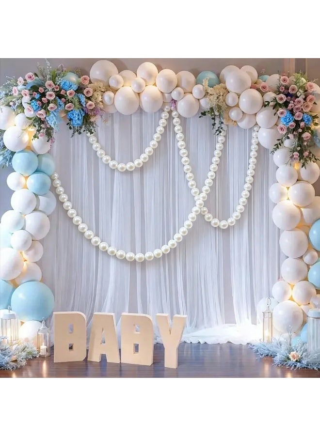 Simulated Pearl String Garland White Ball Hanging Decor for Wedding Backdrop - Image 4