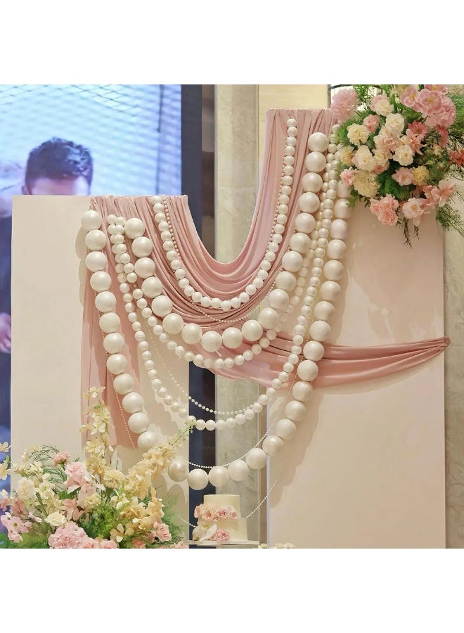 Simulated Pearl String Garland White Ball Hanging Decor for Wedding Backdrop - Image 5