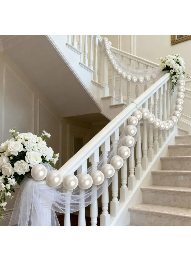 Simulated Pearl String Garland White Ball Hanging Decor for Wedding Backdrop - Image 1