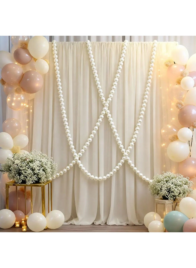 Simulated Pearl String Garland White Ball Hanging Decor for Wedding Backdrop - Image 2