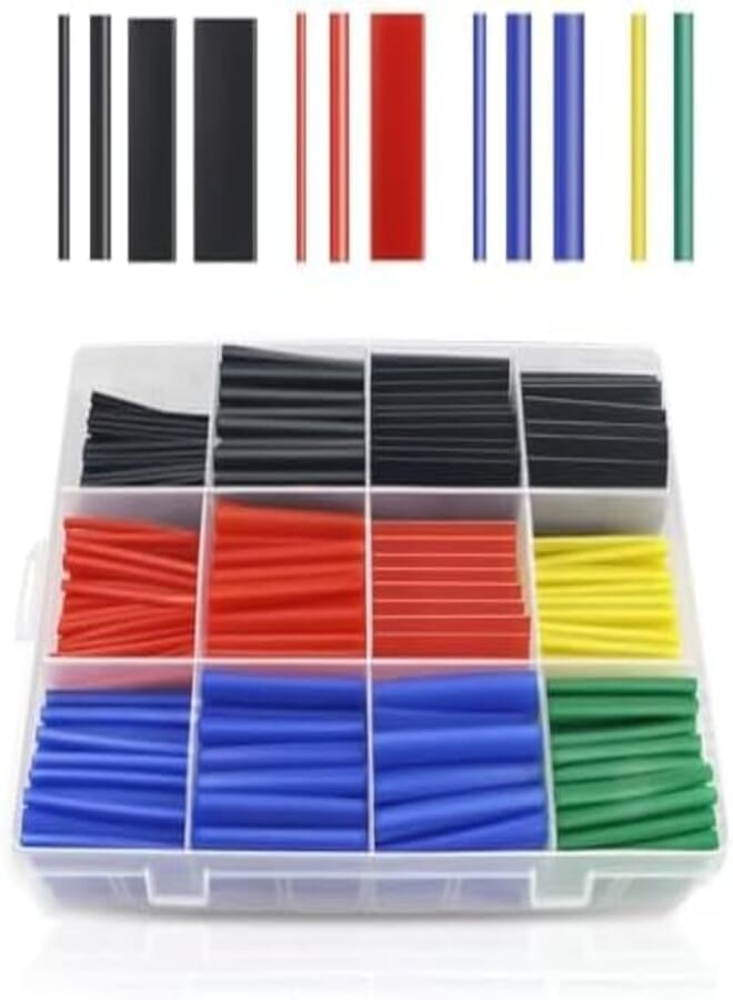 280 Piece Heat Shrink Tubing Kit Wire Insulation Sleeving Assortment Multicolored Cable Wrap for Charging Cables Earphones and Wire Organization