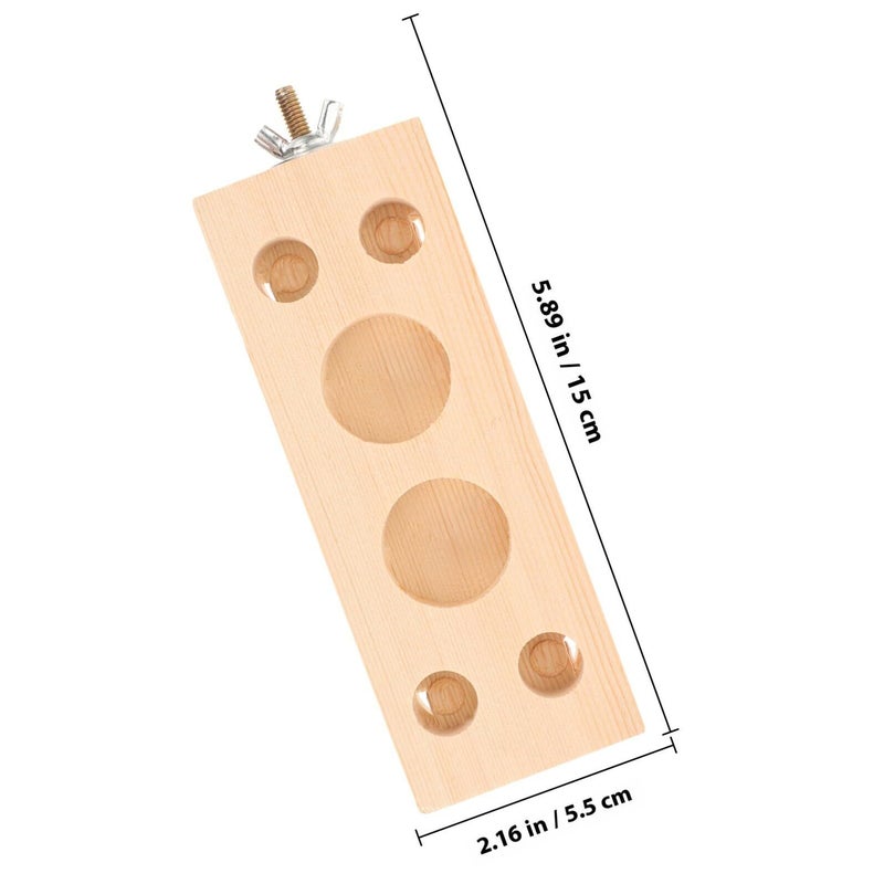 Parrot Natural Wood Block Chewing Perch Stand For Cockatoos Teeth Grinding Toy Suitable For Cage And Playtime - Image 3