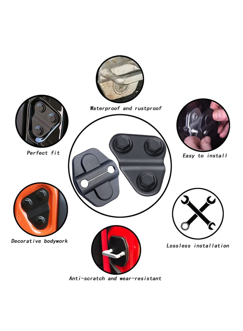 KASTWAVE MAKINGTEC Door Lock Cover Accessories for Jeep JL, Door Lock Cover, Door Screw Protector Cover, Limit Strap Hinges Footman LoopBracket Cover, ABS Decoration Cover for JL 2018-2020 Gladiator - Image 5