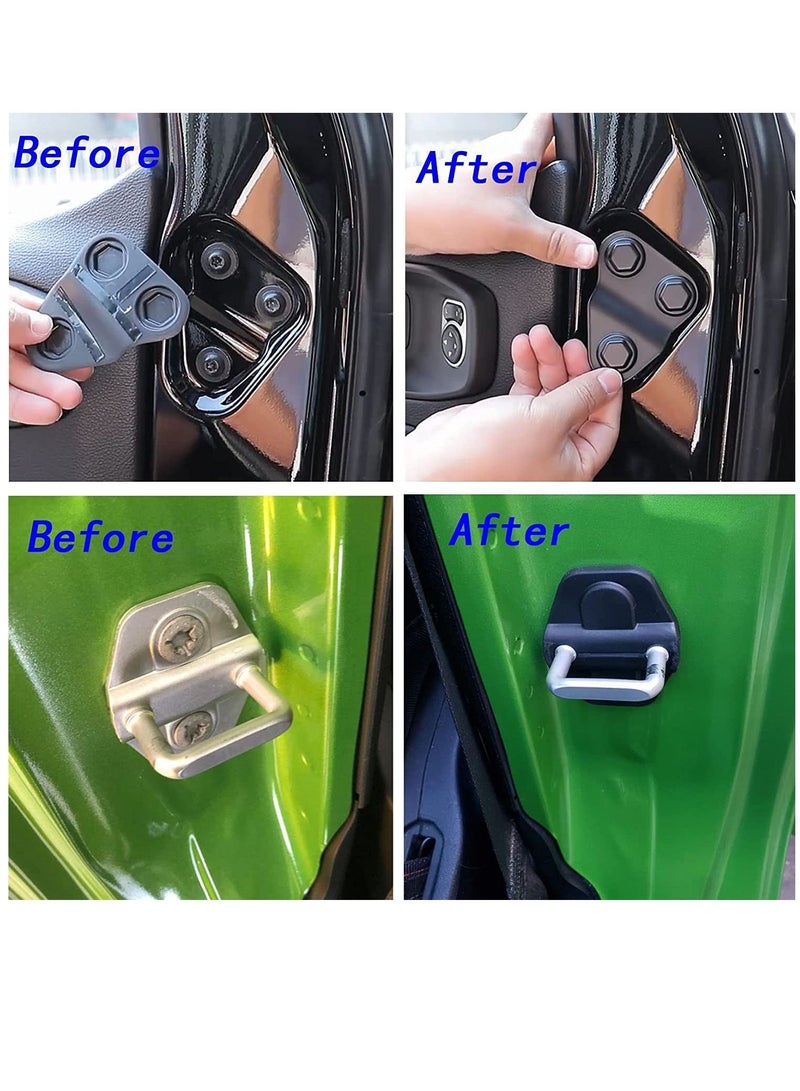 KASTWAVE MAKINGTEC Door Lock Cover Accessories for Jeep JL, Door Lock Cover, Door Screw Protector Cover, Limit Strap Hinges Footman LoopBracket Cover, ABS Decoration Cover for JL 2018-2020 Gladiator - Image 2