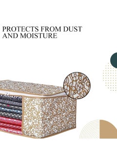JANNYRO JANNYRO Saree Organizer For Wardrobe Saree Cover With Zip Saree Covers For Storage sadi Packing For Wedding Storage Bag Wardrobe Organizer With Transparent Window Lehenga Suit Dress Accessories  - Image 2
